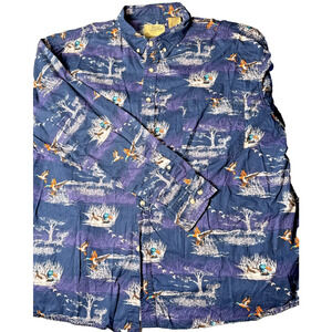 Men's Duck Hunting Print Button Down Shirt Size 2XL Field Tested by Outdoor Life